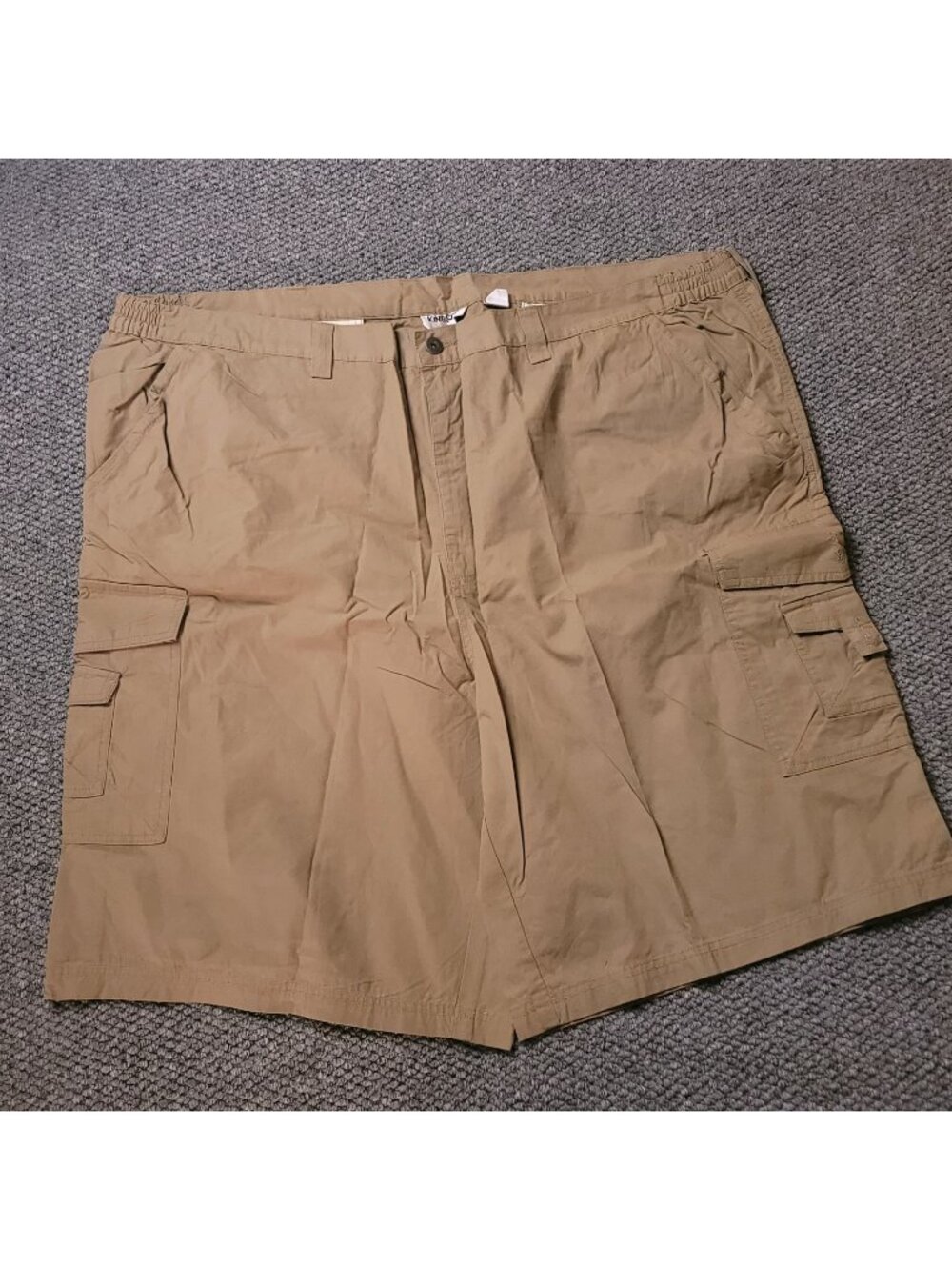 KingSize Cargo Shorts Mens 52 Big Tall Khaki Elastic LL Chino y2K Beige